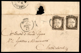Due 10 Cent (14B - Sardegna) Su Frontespizio Per Carrara Del 15 Aprile 1860 - Bottacchi - Other & Unclassified