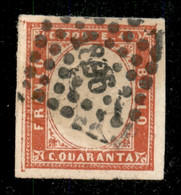 1861 - 40 Cent (16Da) Con Parte Di Annullo D'arrivo - Colla - Other & Unclassified