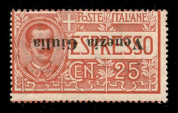 1919 - 25 Cent (1a) Con Soprastampa Capovolta - Gomma Integra - Diena (1.800) - Autres & Non Classés