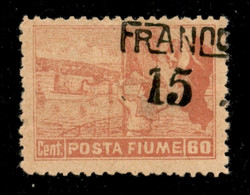 1919 - Franco 15 Su 60 Cent (D80vda) Rosa - Soprastampa Obliqua In Alto A Destra - Gomma Originale - Colore Non Cataloga - Other & Unclassified