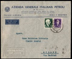 5 Qind (19) + 30 Qind (23) Su Aerogramma Da Durres A Milano Del 22.9.1942 - Autres & Non Classés