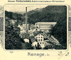 1918 ENTETE  PAPETERIE DE RENAGE à Renage (Isère) Pour Barnier à Rives Isère .E.V.SCANS + HISTORIQUE - 1950 - ...
