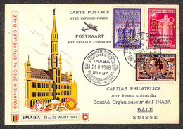 Imaba 21.8.48 - Due Aerogrammi Da Bruxelles A Basilea - Other & Unclassified