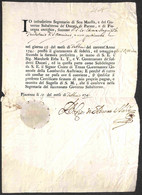 Piacenza 29 Febbraio 1742 - Certificato Del Giuramento Di Fedeltà Di Cesare Anguissola (alla S.R.M.) Con Firma Autografa - Other & Unclassified