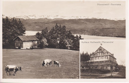 AK: 1932 Kurhaus Hochwacht, Pfannenstiel - Panorama. Gelaufen - Alberghi & Ristoranti