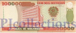 MOZAMBIQUE 100000 METICAIS 1993 PICK 139 UNC - Mozambique