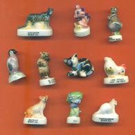 Lot De 10 Feves Porcelaine Animaux Diverses - Animals
