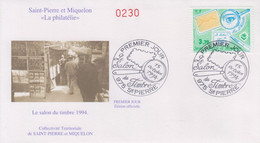 Enveloppe  FDC  1er  Jour   SAINT  PIERRE  Et  MIQUELON    Le  Salon  Du  Timbre    1994 - FDC