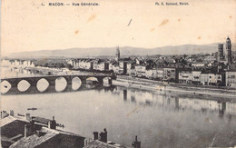 CPA France - Saône Et Loire - Mâcon - Vue Générale - Ph. H. Romand - Oblitérée 9 Août 1907 Meuse - Pont - Rivière - Macon