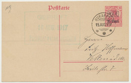 WW1 Germany Occupation In Romania 1917 MViR Overprinted Stationary Card Mailed Censored From Bucharest - Occupazione