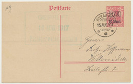 WW1 Germany Occupation In Romania 1917 MViR Overprinted Stationary Card Mailed Censored From Bucharest - Ocupaciones