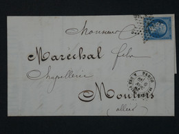 BI 6 FRANCE BELLE LETTRE RR 1860  ETOILE DE PARIS N° 7  HAUDRIETTES  A MOULINS ALLIER +NAP. N°22++ AFFRANCH.INTERESSANT - 1862 Napoleon III