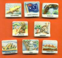 Serie Complete De 8 Feves Plates  " L'australie  " 199? - Pays