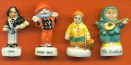 Lot De 4 Feves Porcelaine - Enfants - Personnages