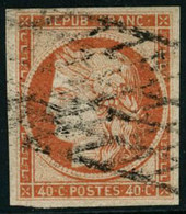 Obl. N°5 40c Orange, Signé Brun - TB - 1849-1850 Ceres
