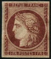 * N°6 1F Carmin, Fraicheur Postale, Plusieurs Signatures Dont Calves - TB - 1849-1850 Cérès