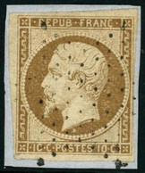 Obl. N°9 10c Bistre, Obl Légère - TB - 1852 Louis-Napoléon