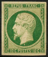 (*) N°9 10c Presidence Essai En Vert Foncé - TB - 1852 Louis-Napoleon