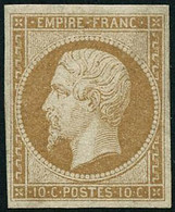 ** N°13A 10c Bistre, Type I - TB - 1853-1860 Napoléon III