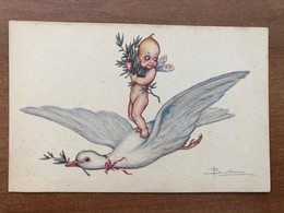 ARTIST SIGNED BUSI COLOMBA DOVE AMORINO CUPID SERIE N. 154 - Busi, Adolfo