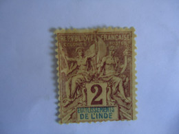 INDIA  FRANCE  COLONIES  MLN  STAMP 2C - Autres & Non Classés