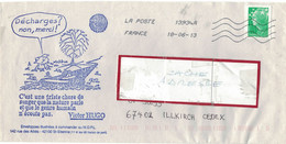 ENV. ILLUSTREE  "DECHACHARGE NON MERCI" Obl 18/6/13 SUR YT 4412 (lot 15 ) - Lettres & Documents