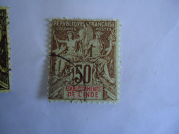 INDIA  FRANCE  COLONIES  USED   STAMPS 50C - Autres & Non Classés