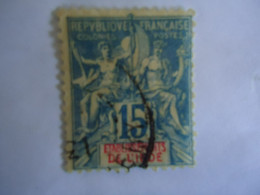 INDIA  FRANCE  COLONIES  USED   STAMPS 15C - Other & Unclassified