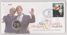 N°2856 - NUMISLETTER - MARIAGE PRINCIER De  PHILIPPE Et MATHILDE -  4-12-1999 - Numisletters