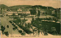 CPA NICE - Place Massena Le Casino Et Les Jardins (194883) - Transport Ferroviaire - Gare