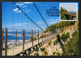 GIBRALTAR (2022) Carte Maximum Card - Visit Gibraltar, Windsor Suspension Bridge, Pont Suspendu, Puente, Hängebrücke - Gibraltar