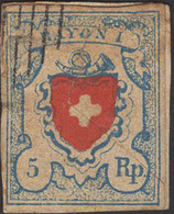 642078 USED SUIZA 1851 ESCUDO DE SUIZA - 1843-1852 Federal & Cantonal Stamps