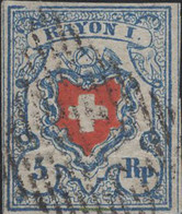 642272 USED SUIZA 1851 ESCUDO DE SUIZA - 1843-1852 Federal & Cantonal Stamps