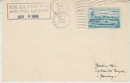 USA Driftingstation Card  Ice Island T-3 Arctic Ocean Ca USAF NOV 9 1959 (RD157) - Forschungsstationen & Arctic Driftstationen