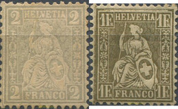 668770 HINGED SUIZA 1862 HELVETIA - Gebraucht