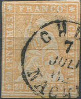 668729 USED SUIZA 1854 HELVETIA - Gebraucht