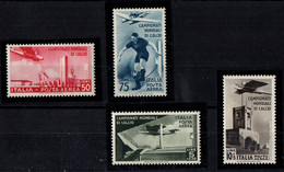 Regno 1934 - Campionati Mondiali Di Calcio -  Posta Aerea Completa - Traccia Linguella MLH* - Posta Aerea