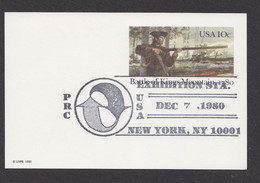 ETATS-UNIS ENTIER POSTAL CARTE BATTLE OF KINGS MOUNTAIN 1780 EXPOSITION NEW YORK 1980 - 1961-80