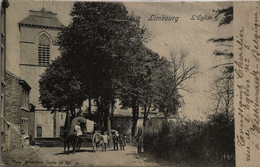 Limbourg (Liege) L' Eglise (animee) 1902 Hoek Vouw - Corner Fold - Limbourg