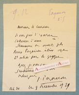 ● L.A.S 1921 Joseph PAGANON Homme Politique Né à Vourey (Isère) - Lycée De Son Fils - Billet Lettre Autographe - Politico E Militare