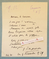 ● L.A.S 1921 Joseph PAGANON Homme Politique Né à Vourey (Isère) - Lycée De Son Fils - Billet Lettre Autographe - Politiques & Militaires