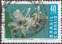 BRAZIL 1971 Brazilian Orchids - 40c - Laelia Purpurata Werkhauserii Superba FU - Used Stamps
