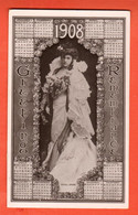 ZSL-02 Bonne Année, Greetings 1908  Remembrance, Jeune Femme . Used In England - Nouvel An