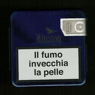 Scatola In Metallo Per Sigarete Italia - Winston ( Vuoto ) - Estuches Para Cigarrillos (vacios)