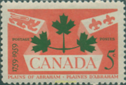 129770 MNH CANADA 1959 BICENTENARIO DE LA BATALLA DE LAS PLANICIES DE ABRAHAM DE QUEBEC - 1952-1960