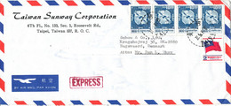 Taiwan Taipei Air Mail Cover Sent Express To Denmark 27-9-1983 - Posta Aerea