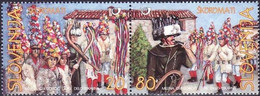 Slovenia, 1999, Mi 252-253, Traditional Carnival Costumes, Strip Of 2, MNH - Carnavales