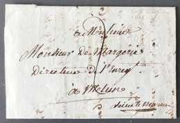 France Griffe "à Sec" 73 ROSAY (21mm) Sur Lettre 9.9.1809 Pour Melun - (N126) - 1801-1848: Precursores XIX