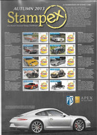 GB  STAMPEX Smilers Sheets   -  Autumn  2013   -  A Celebraztion Of Iconic Cars - Personalisierte Briefmarken