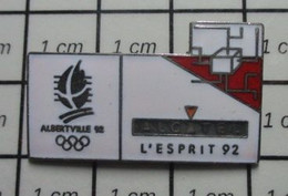 810f  Pin's Pins / Beau Et Rare / JEUX OLYMPIQUES / ALBERTVILLE 92 ALCATEL L'ESPRIT  92 ANTENNE SATELLITE - Jeux Olympiques